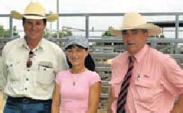 Ian and Sharon Bush, Maytoe, Alpha, selected 13 quality Charbray Bulls at the National Sale, pictured with Damian Kenny, Elders Rockhampton.